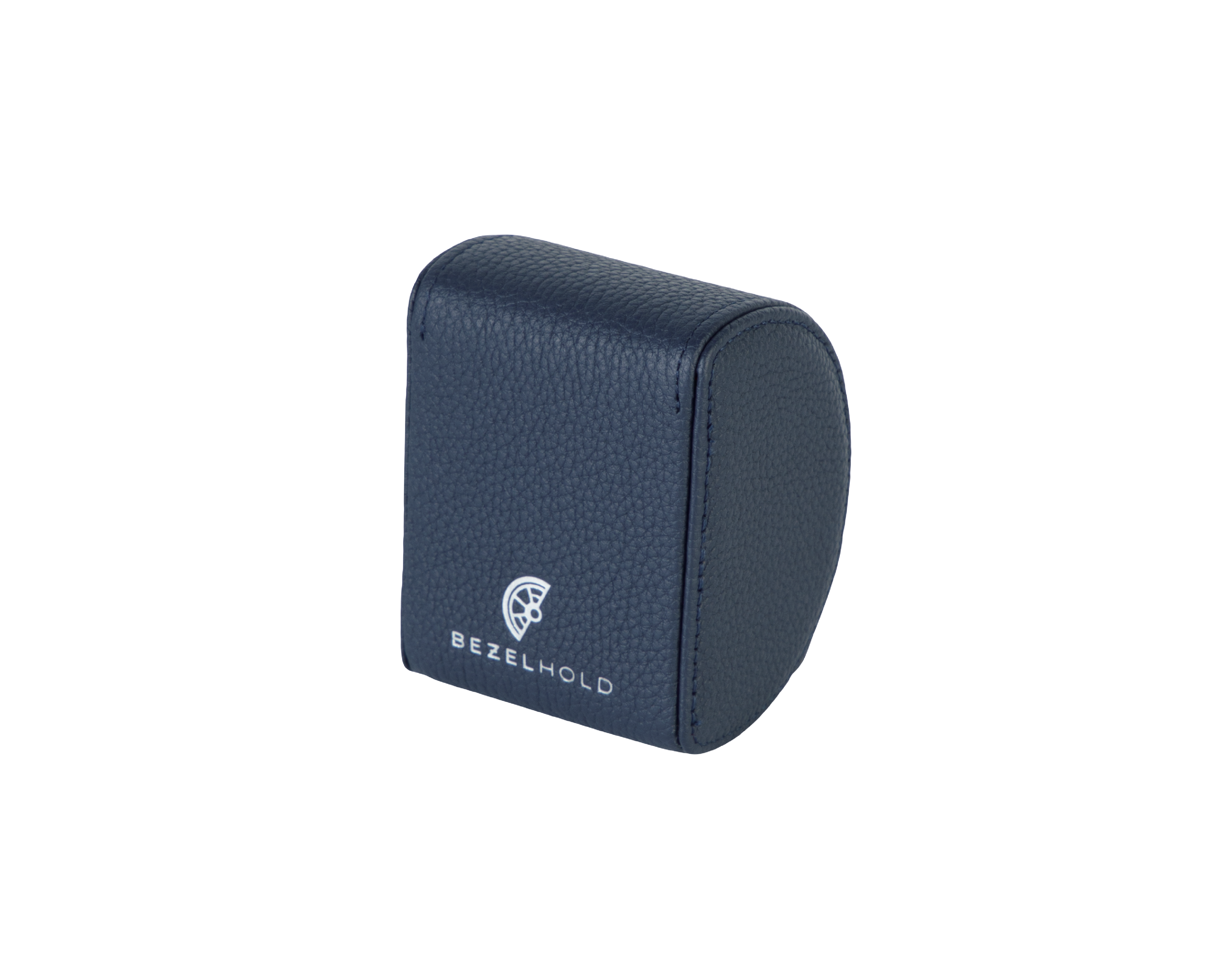 A luxury blue and white leather watch case for three watches. Designed for travel and storage.