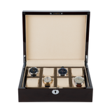 A solid wood watch box for watch collectors. Fits eight watches.